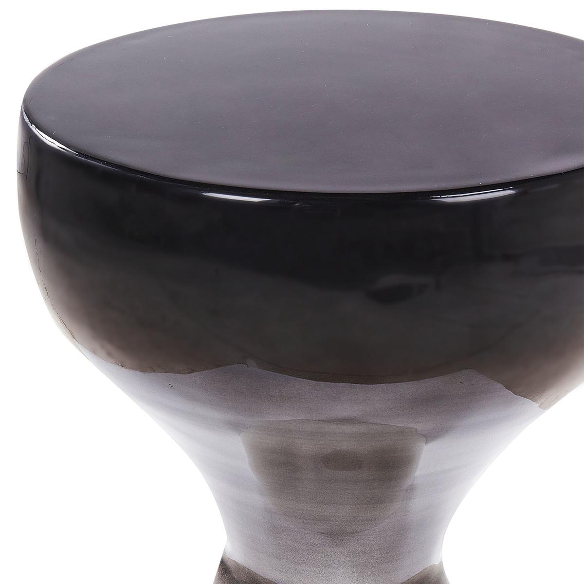 BEISTELLTISCH Metall schwarz-weiß rund 30 cm Tibito - Schwarz/Weiß, Metall (30/30/45cm) - Beliani