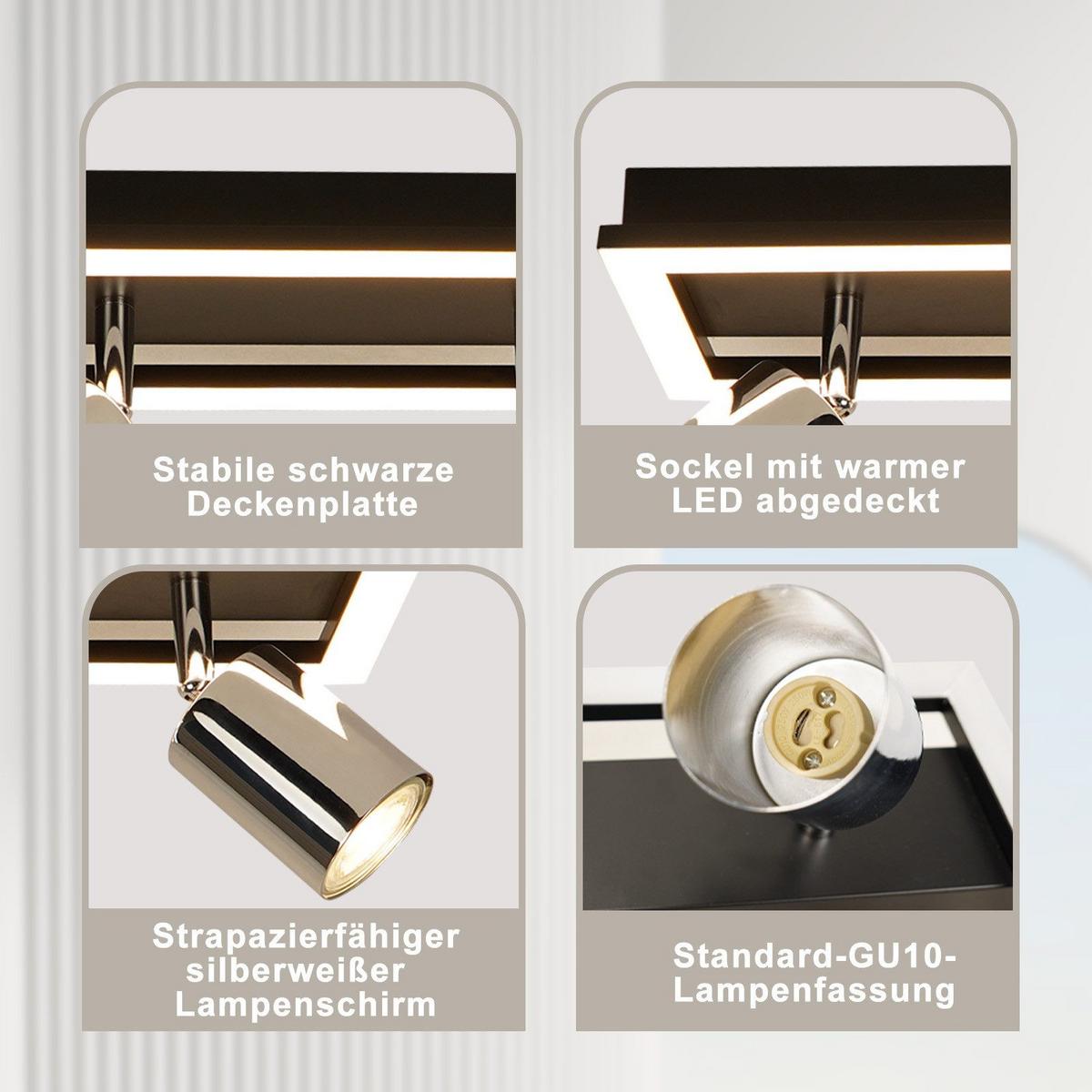DECKENSTRAHLER Dixon 3-flammig 42/13/15.5cm - Schwarz, Metall (42/13/15.5cm) - Nettlife