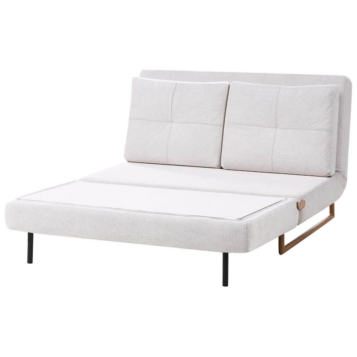 SCHLAFSOFA 2-Sitzer Stoff Cremeweiß Jerslev - Hellbraun/Weiß, Textil (120/87/84cm) - Beliani
