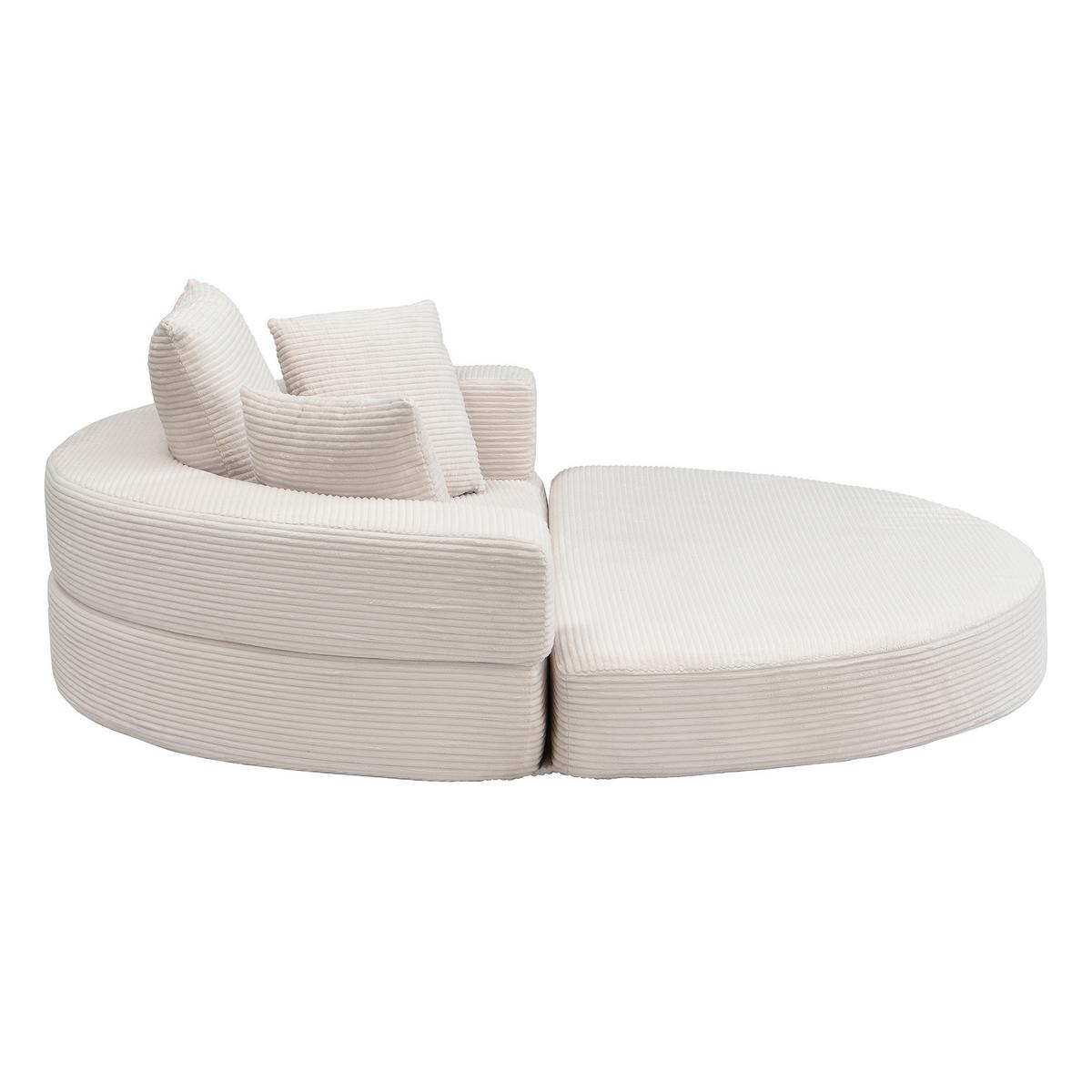 SOFABETT Klappbares Gästebett & Modulares Sofa aus weichem Cord-Stoff - Beige, Textil (173/40/176cm) - Urban Meuble