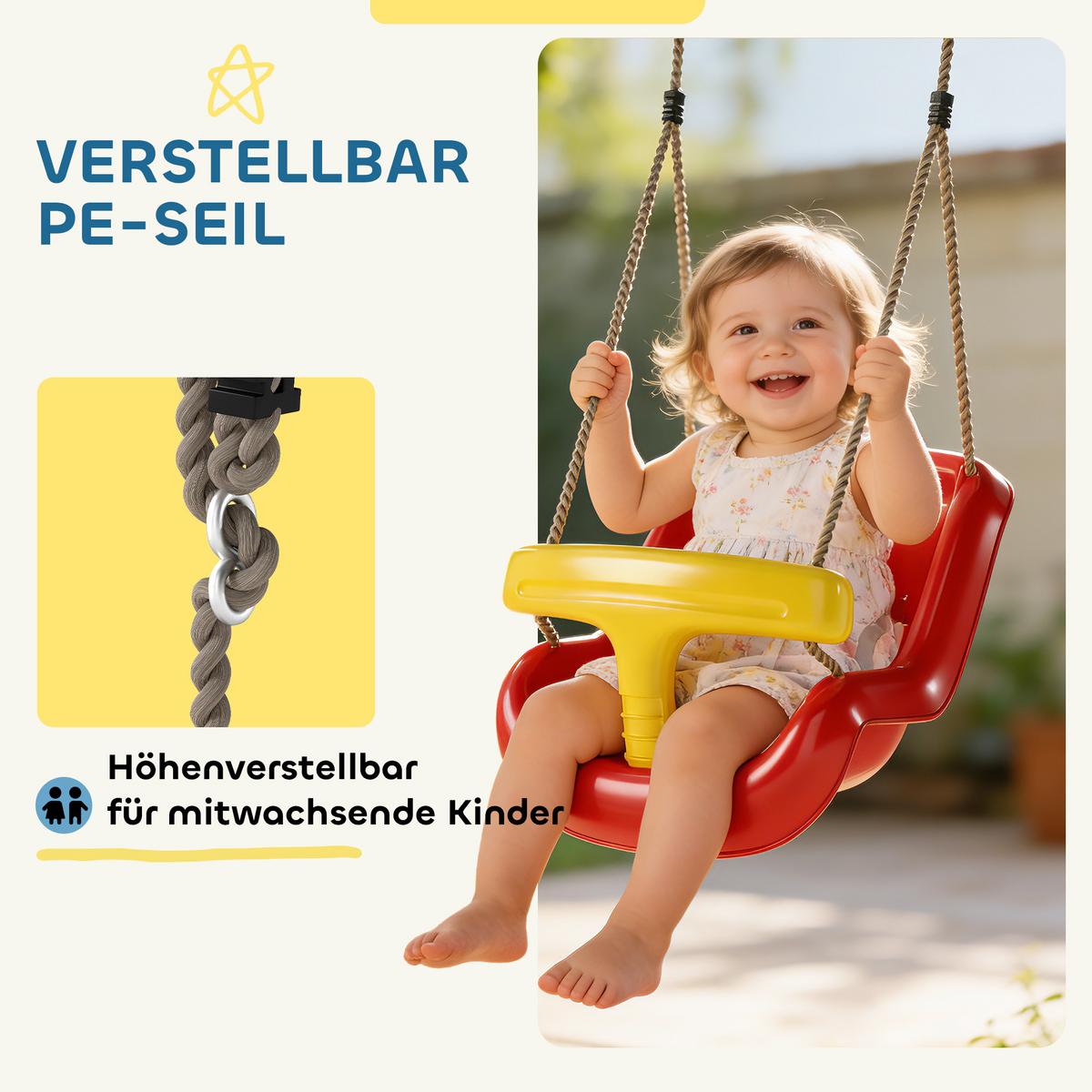 BABYSCHAUKEL PE Rot - Rot, Kunststoff (28/36cm) - AIYAPLAY