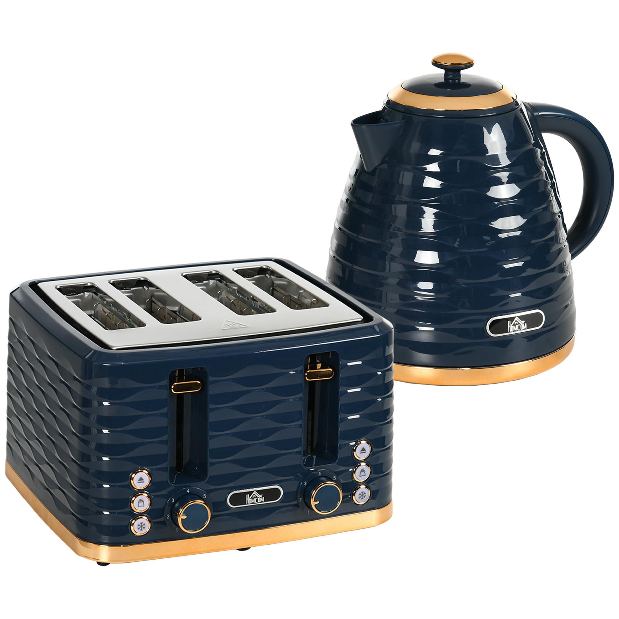KOCHER-TOASTER-SET 2er Set Kunststoff Stahl Blau - Blau, Kunststoff (19.5/23.2/24.1cm) - HOMCOM
