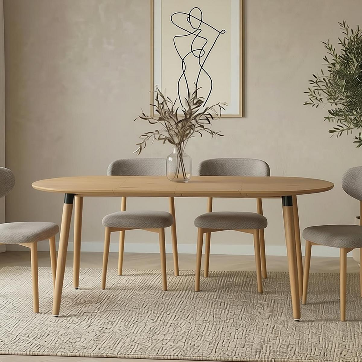 ESSTISCH LAMISA hellbraun - Hellbraun, Holzwerkstoff/Metall (80/120/76cm) - IDIMEX