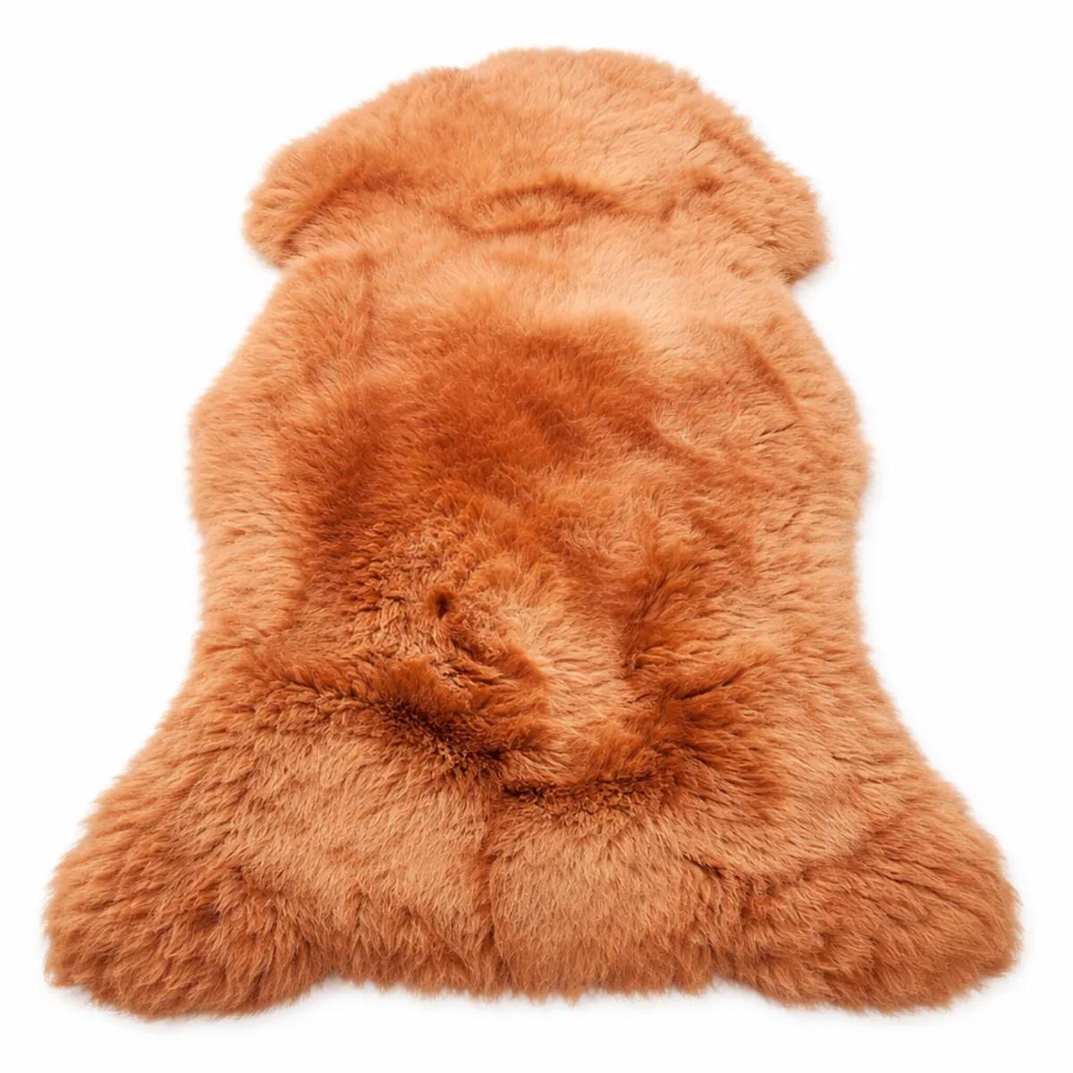 FELL Öko Lammfell Schaffell Toffee Braun ca. 135 cm - Hellbraun/Braun, Fell (80/135cm) - Provellus