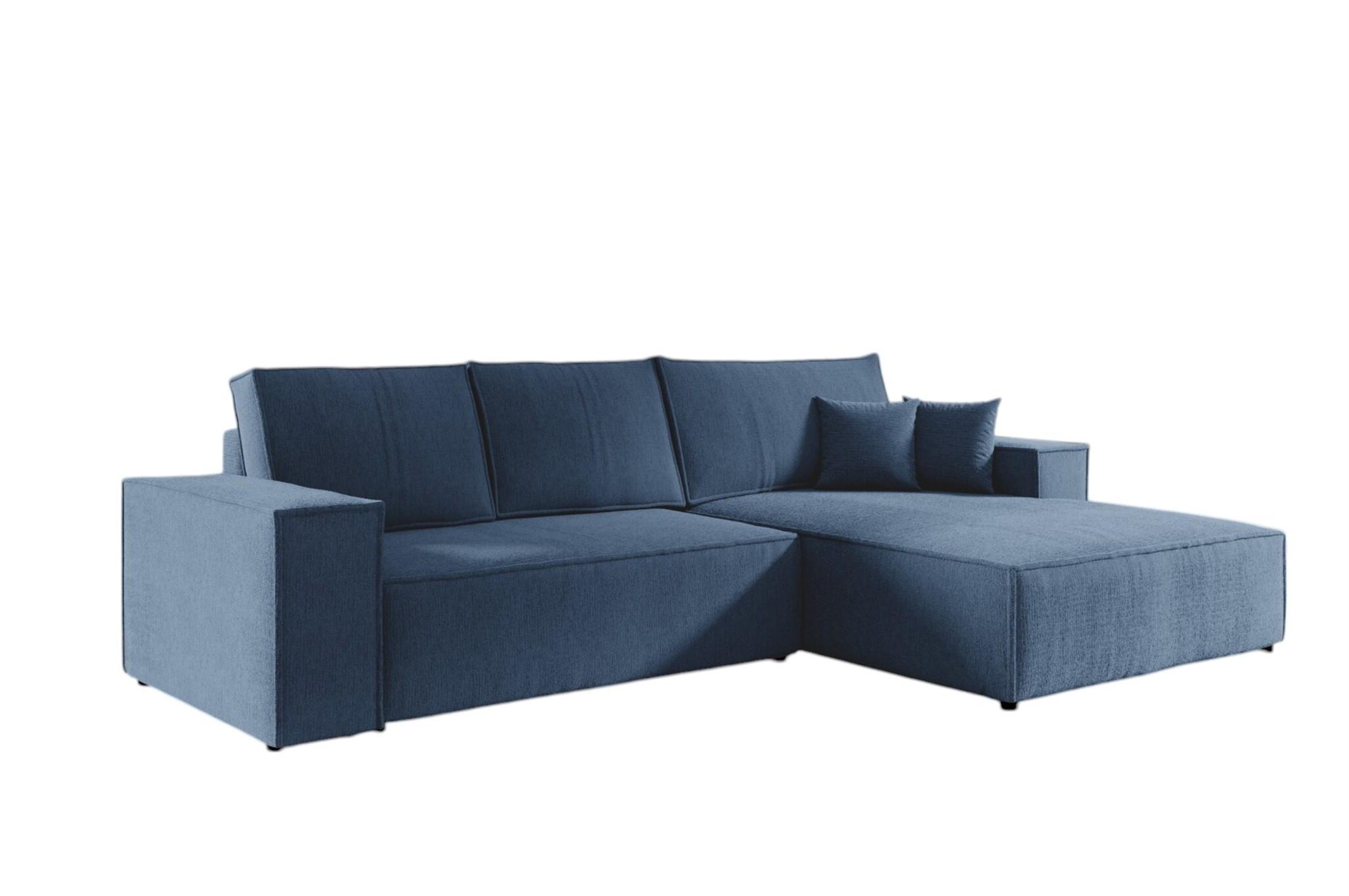 ECKSOFA Corunia In Aragon - Blau, Holzwerkstoff/Textil (294/185cm) - Fun Möbel