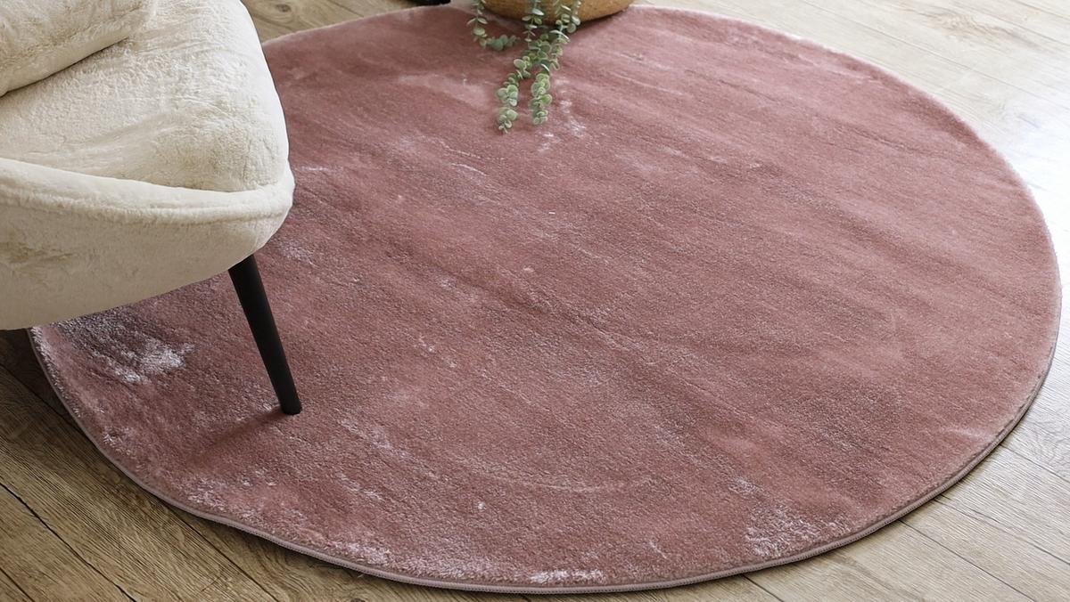TEPPICH Visco 120 cm - Pink, Textil (120/120cm) - rugsX