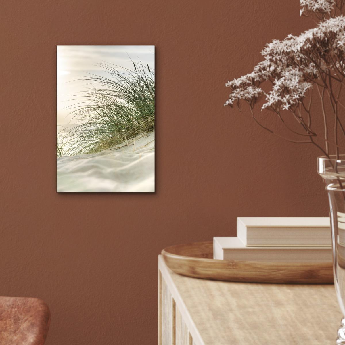 METALLBILD Dünen mit Strandhafer in der Sonne des Nationalparks Schleswig-Holsteinisches Wattenmeer 20x30 cm - Creme, Metall (20/30cm) - MuchoWow