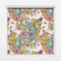 INNENROLLO - Fensterrollo - Rollo - 120x140 cm - Farbenfrohes Muster der Natur - Gelb, Kunststoff (120/140/0.5cm) - TULUP