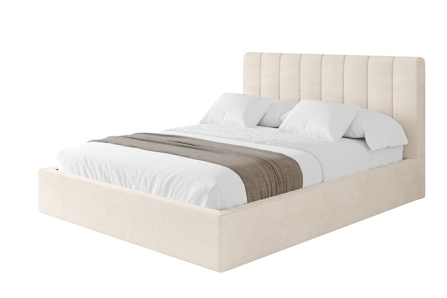 POLSTERBETT mit Bettkasten und Lattenrost, Boxbett ohne Matratze - STERA 180x200 Beige - Sandfarben, Holzwerkstoff/Textil (180/200cm) - ALTDECOR