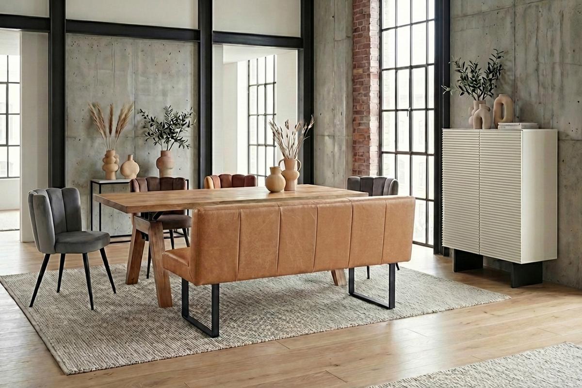 ESSZIMMERBANK ELEEN Braun Leder - Braun, Leder (223/85/69cm) - KAWOLA