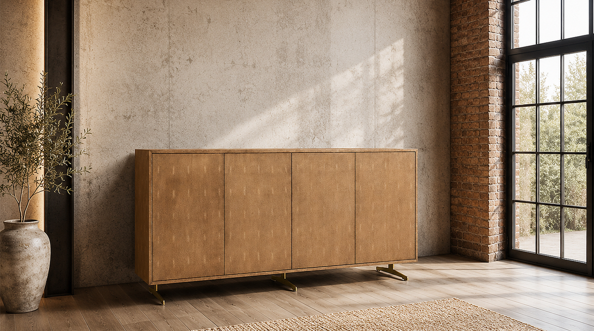 SIDEBOARD GALA Gold Holz - Goldfarben, Holz/Metall (180/85/40cm) - KAWOLA