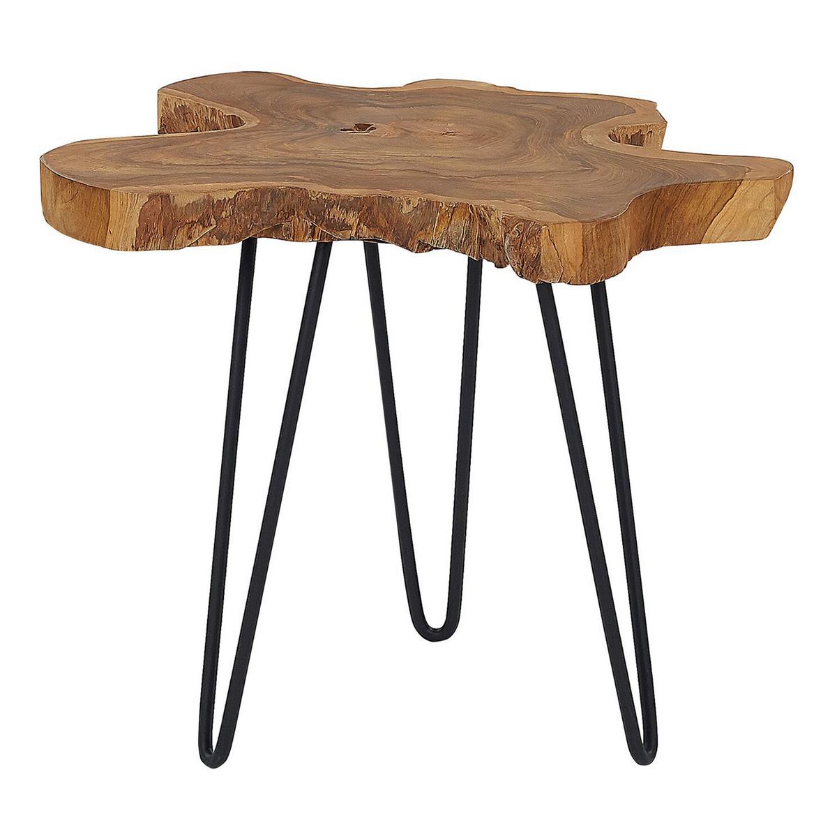 BEISTELLTISCH 2er-Set Unregelmässig Holz, Schwarz Camrose - Dunkelbraun, Holz (60/60/56cm) - Beliani
