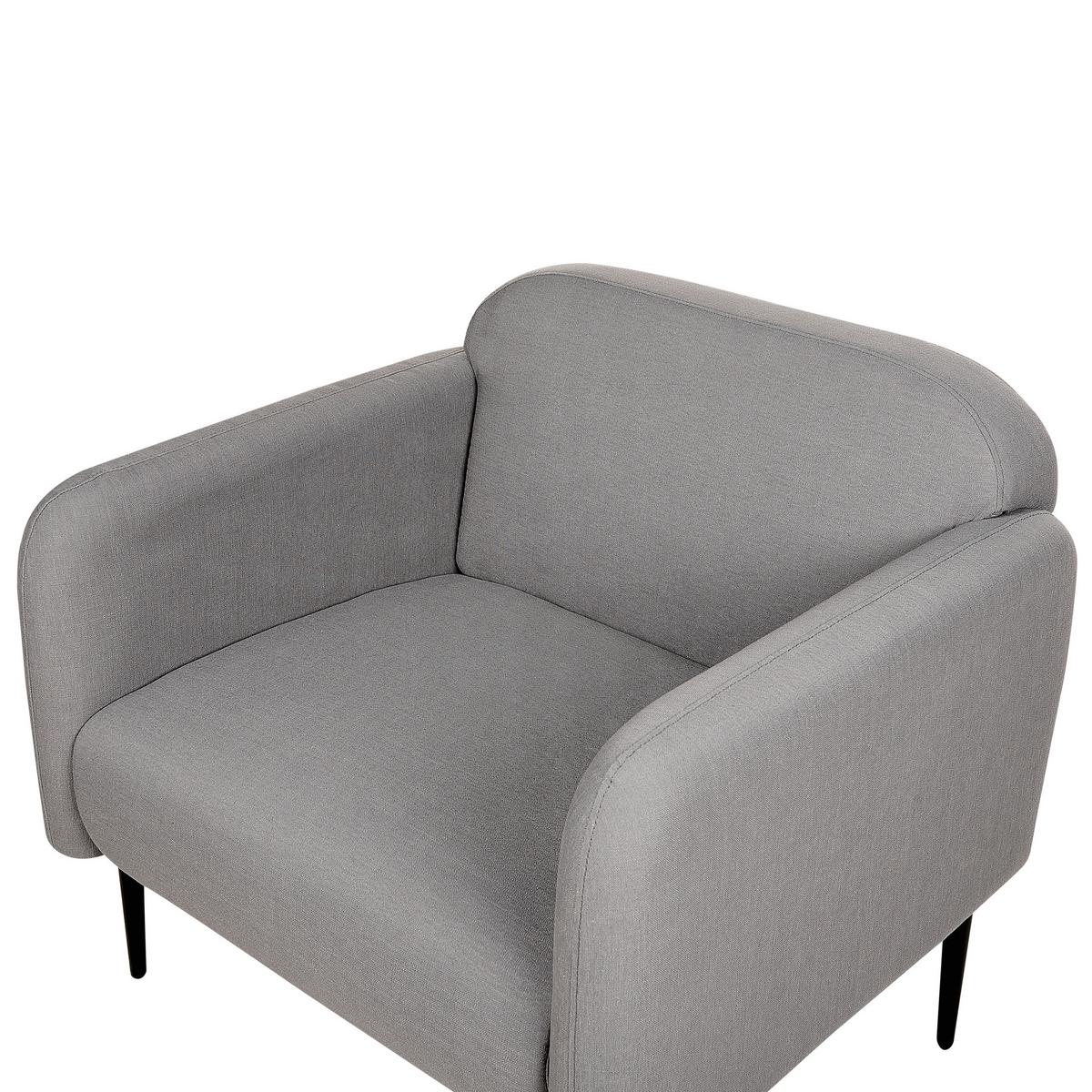 SESSEL Leinen grau/schwarz Stouby - Schwarz/Grau, Textil (83/77/74cm) - Beliani