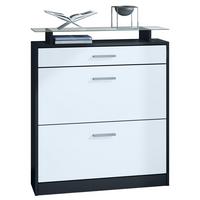 SCHUHSCHRANK Loret Front in Weiß matt - Weiß, Holzwerkstoff (89/104/23cm) - Vladon