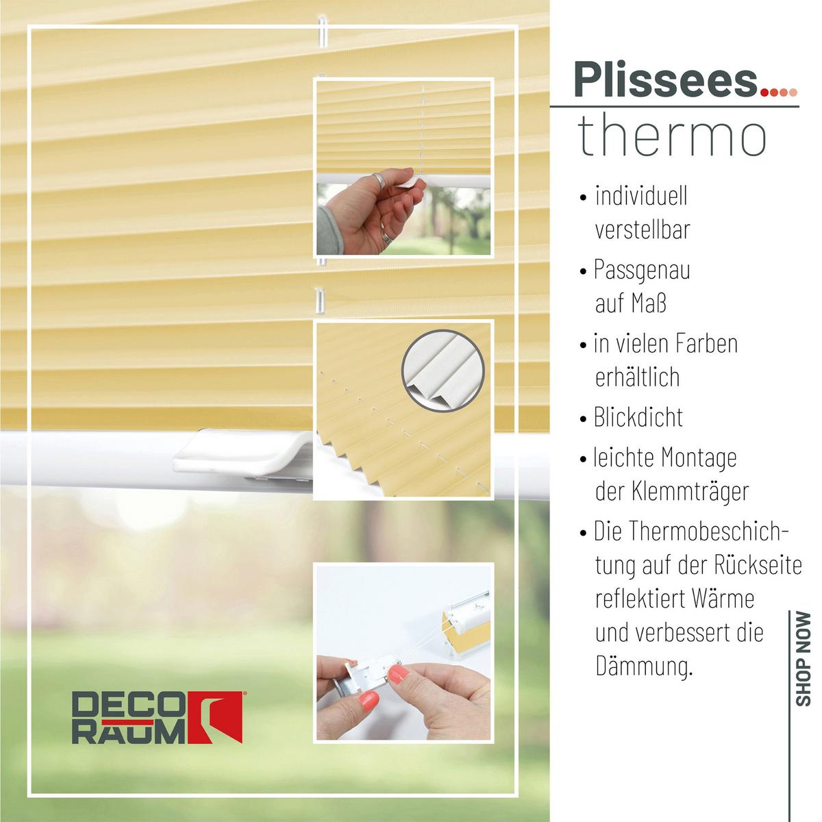PLISSEE Thermo Basic 75 x 210cm Klemmfix ohne Bohren - Orange, Textil (75/210/210cm) - Deco-Raum