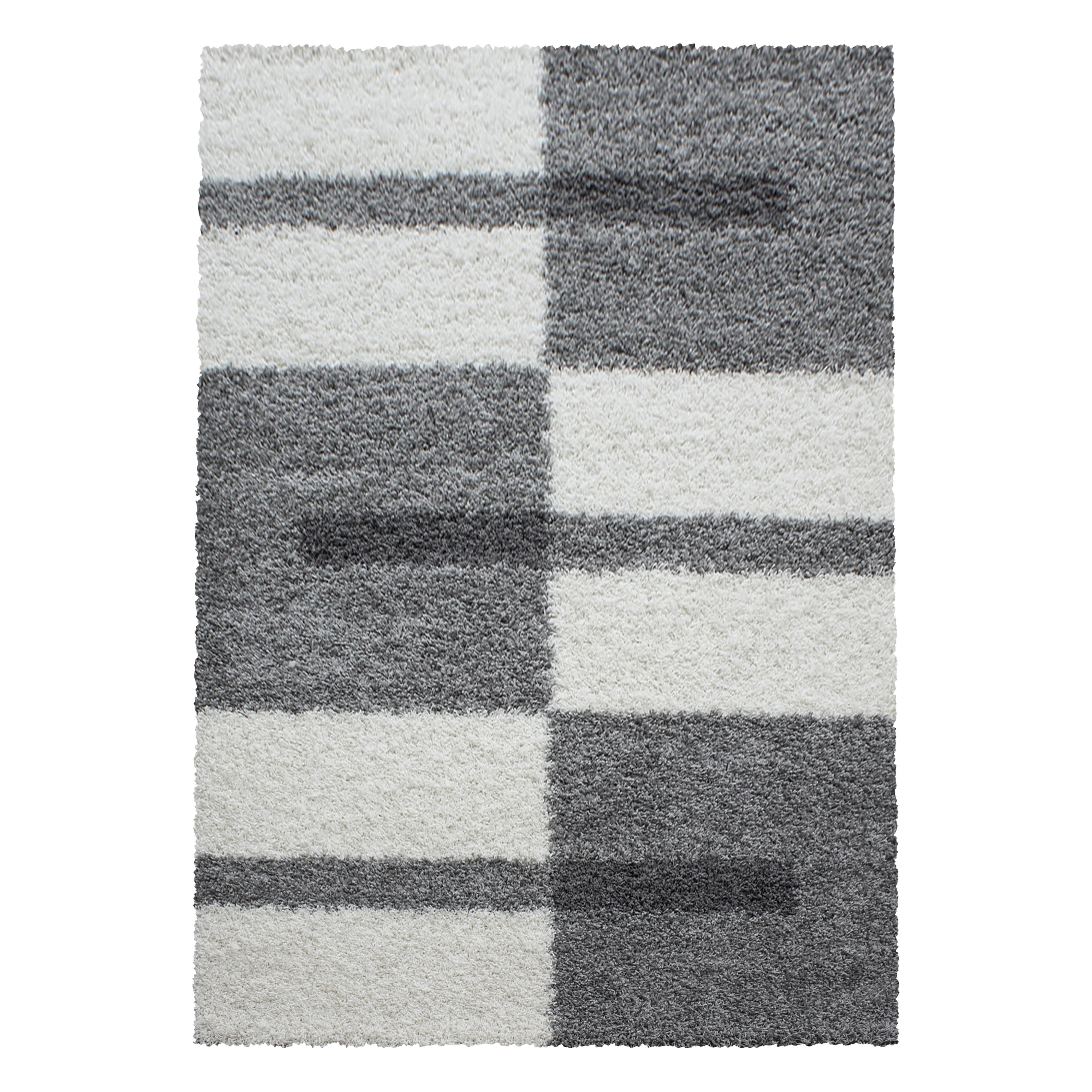 HOCHFLORTEPPICH WERFEN, kariert, Hellgrau, 80 x 150 cm - Grau, Textil (150/80cm) - KADIMA DESIGN