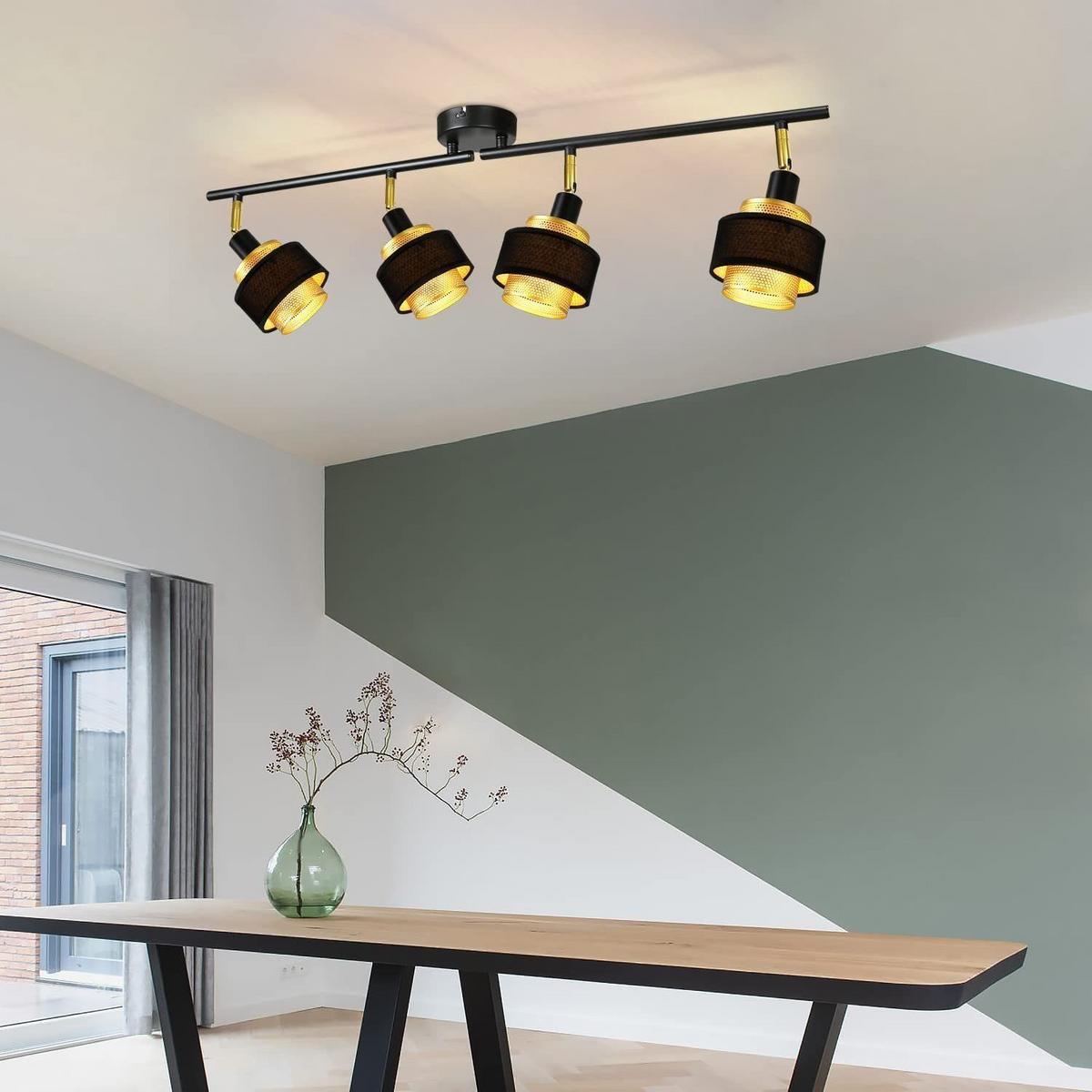 DECKENSTRAHLER Lisbeth 4-flammig 75/10/13 cm - Schwarz, Metall (75/10/13cm) - Nettlife