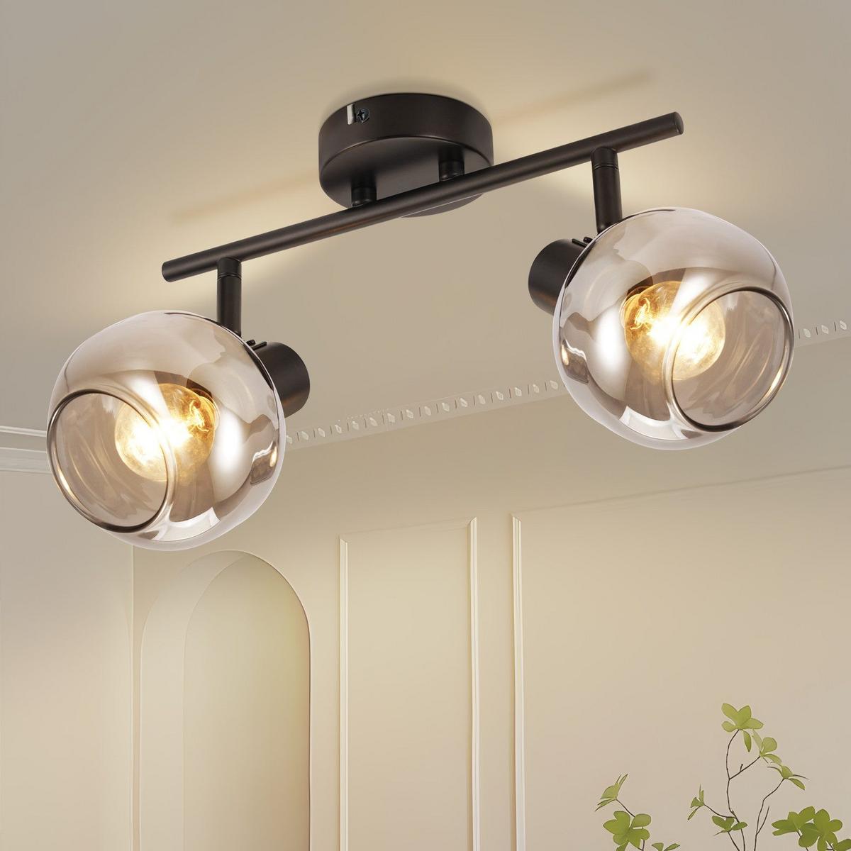 DECKENSTRAHLER Hellig 20/19/30 cm - Grau, Metall (30/20/19cm) - ZMH