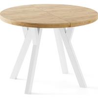 ESSTISCH Twixy XXL groß rund oval ausziehbar, Eiche Hell Braun 100-250/100/76 cm - Eiche Wotan/Weiß, Holz/Holzwerkstoff (100/250/76cm) - WFL GROUP