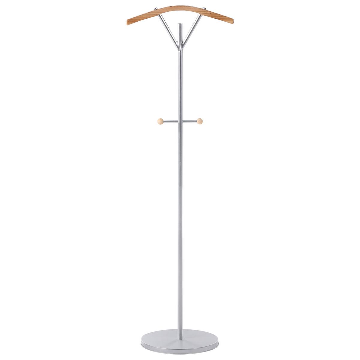 GARDEROBENSTÄNDER Silber Thompson - Hellbraun, Metall (40/130/30cm) - Beliani
