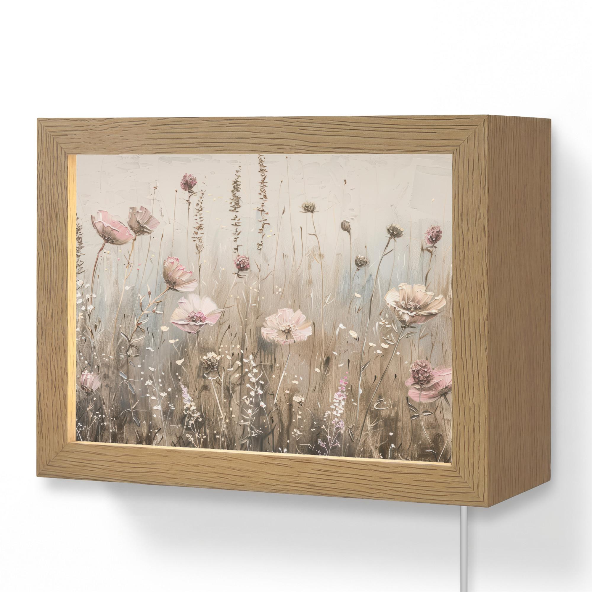WANDLEUCHTE Blumen - Rosa - Modern - Beige 20x15 cm - Altrosa, Holzwerkstoff (20/15/8cm) - OnlyWow