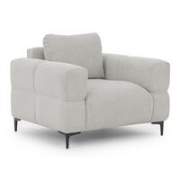 SESSEL Cardea in Bubble-Optik aus weichem Hellgrau Strukturstoff mit hohem Sitzkomfort - Hellgrau/Schwarz, Holz/Textil (102/80/97cm) - S-Style Möbel
