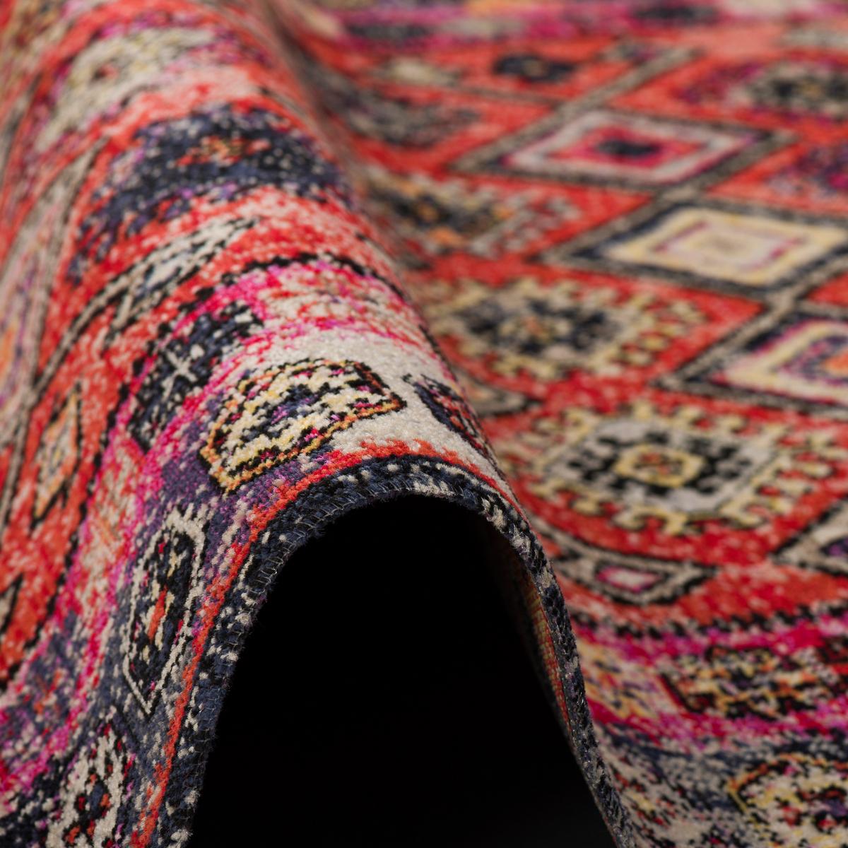 KURZFLOR DESIGNER TEPPICH MODERN VINTAGE ORIENT MUSTER - Anthrazit, Textil (120/170cm) - Pergamon