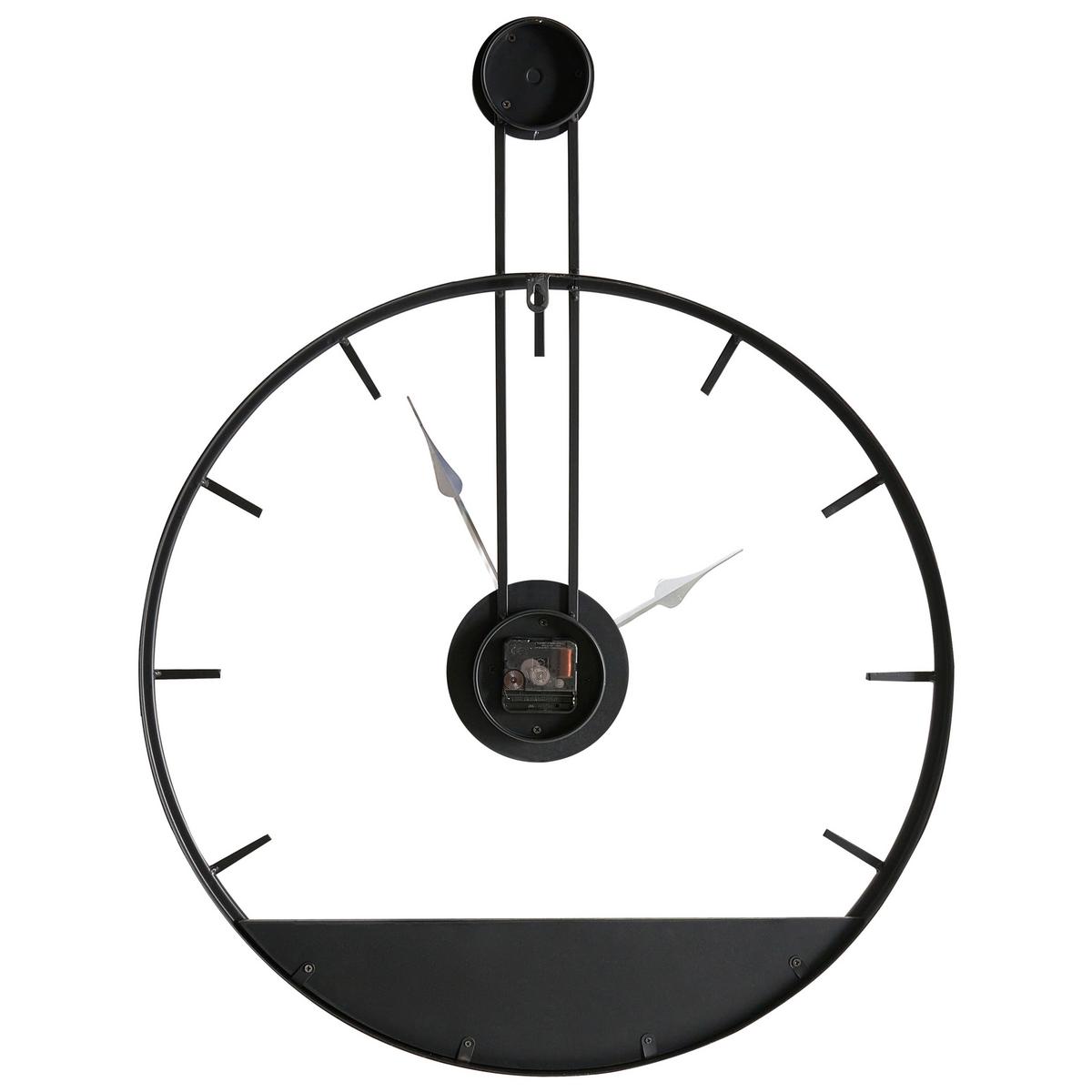 WANDUHR Metall Schwarz Taugon - Hellbraun/Schwarz, Metall (60/80/4cm) - Beliani