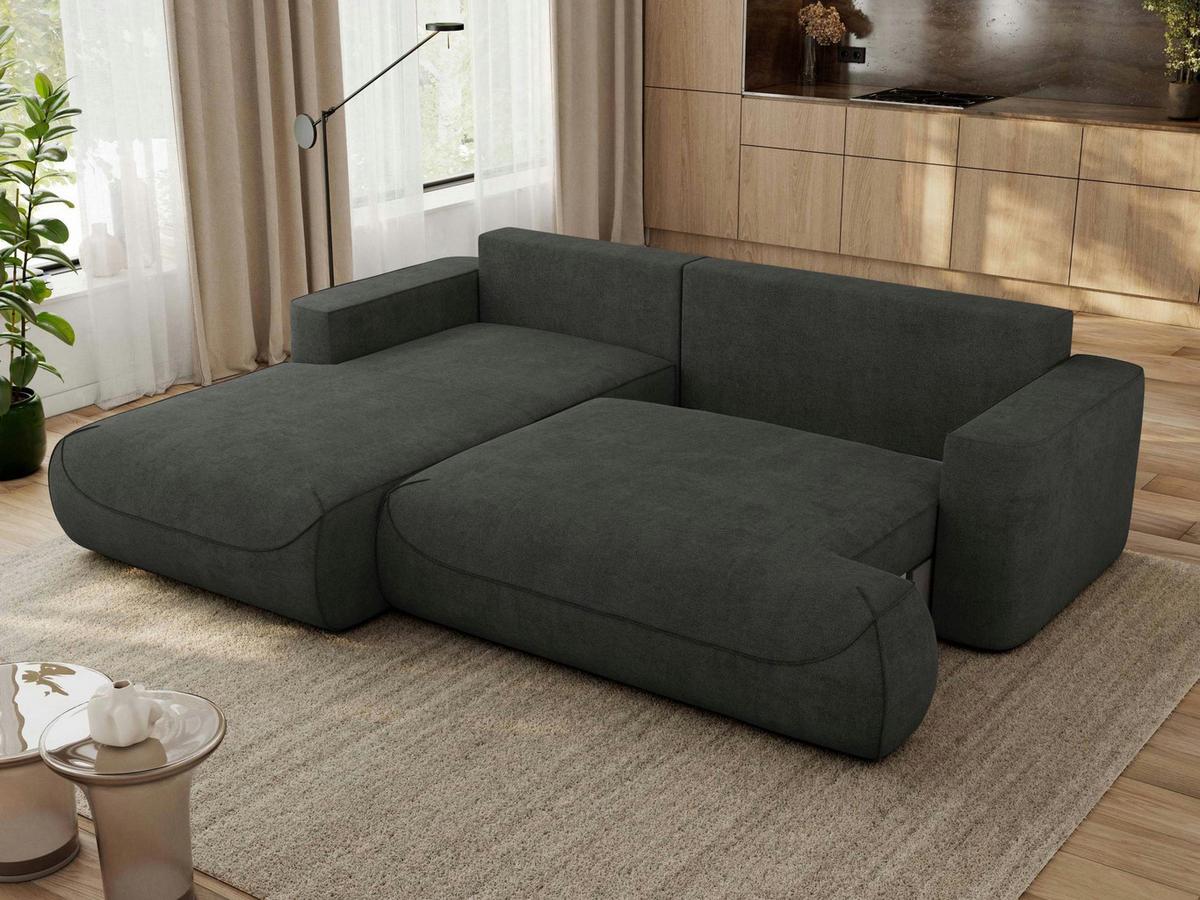 ECKSOFA OVO L Dunkelgrau Struktur - Links Seite - Dunkelgrau/Schwarz, Kunststoff/Textil (271/195cm) - MKS