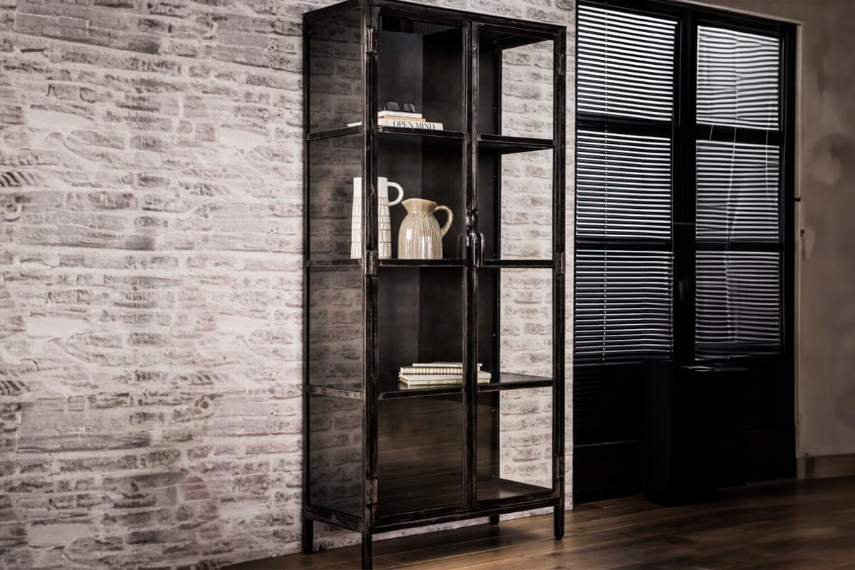 HIGHBOARD ARLES Schwarz Metall - Schwarz, Metall (90/190/40cm) - KAWOLA