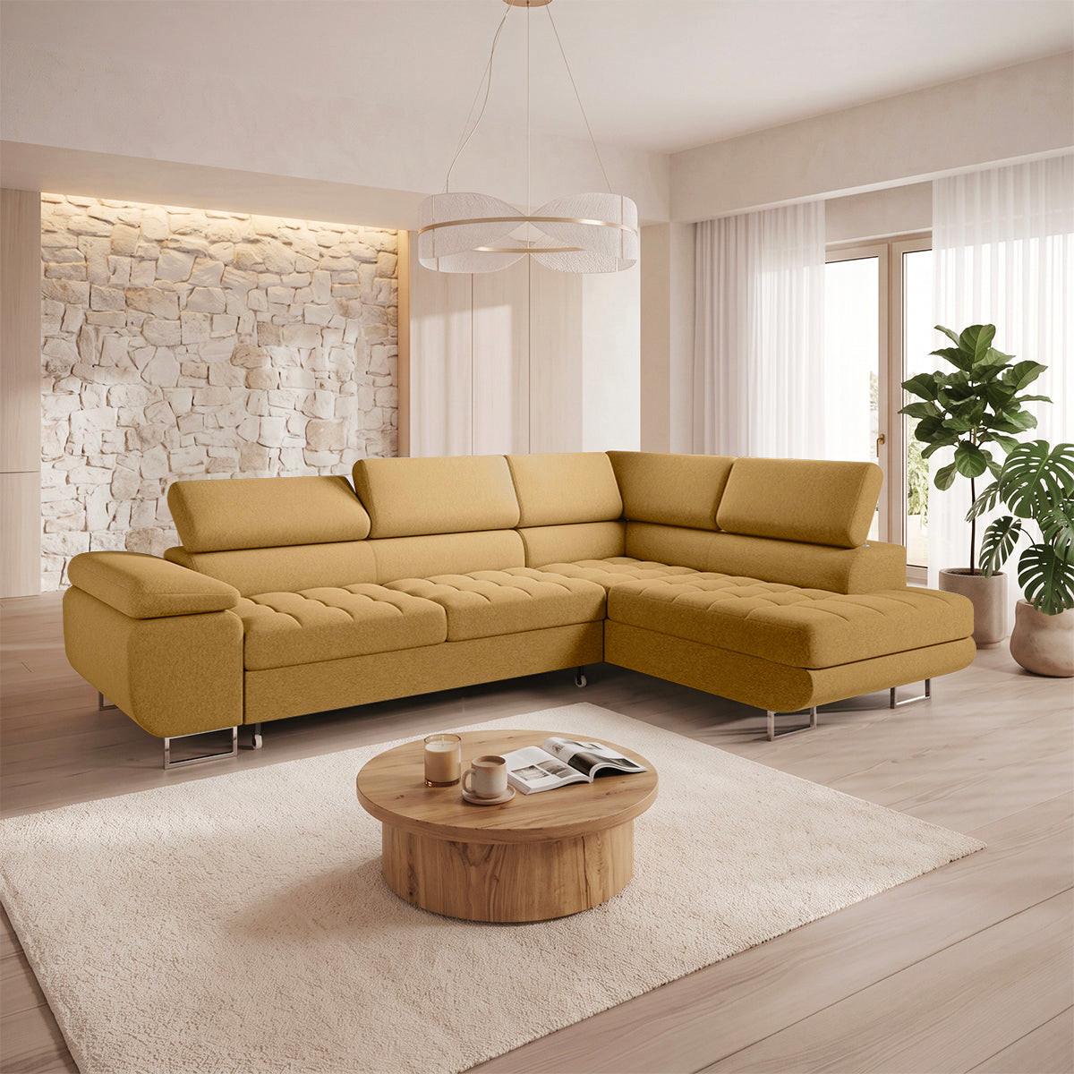 ECKSOFA Eden 4 Sitzplätze Gelb - Gelb, Textil (271/201cm) - Petits-meubles