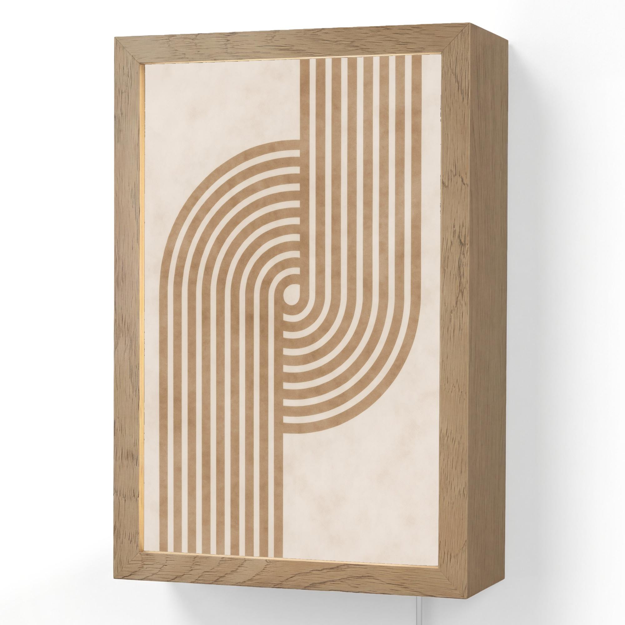 WANDLEUCHTE Symmetrische Biegung - kupferfarbig 20x30 cm - Beige, Holzwerkstoff (20/30/8cm) - OnlyWow