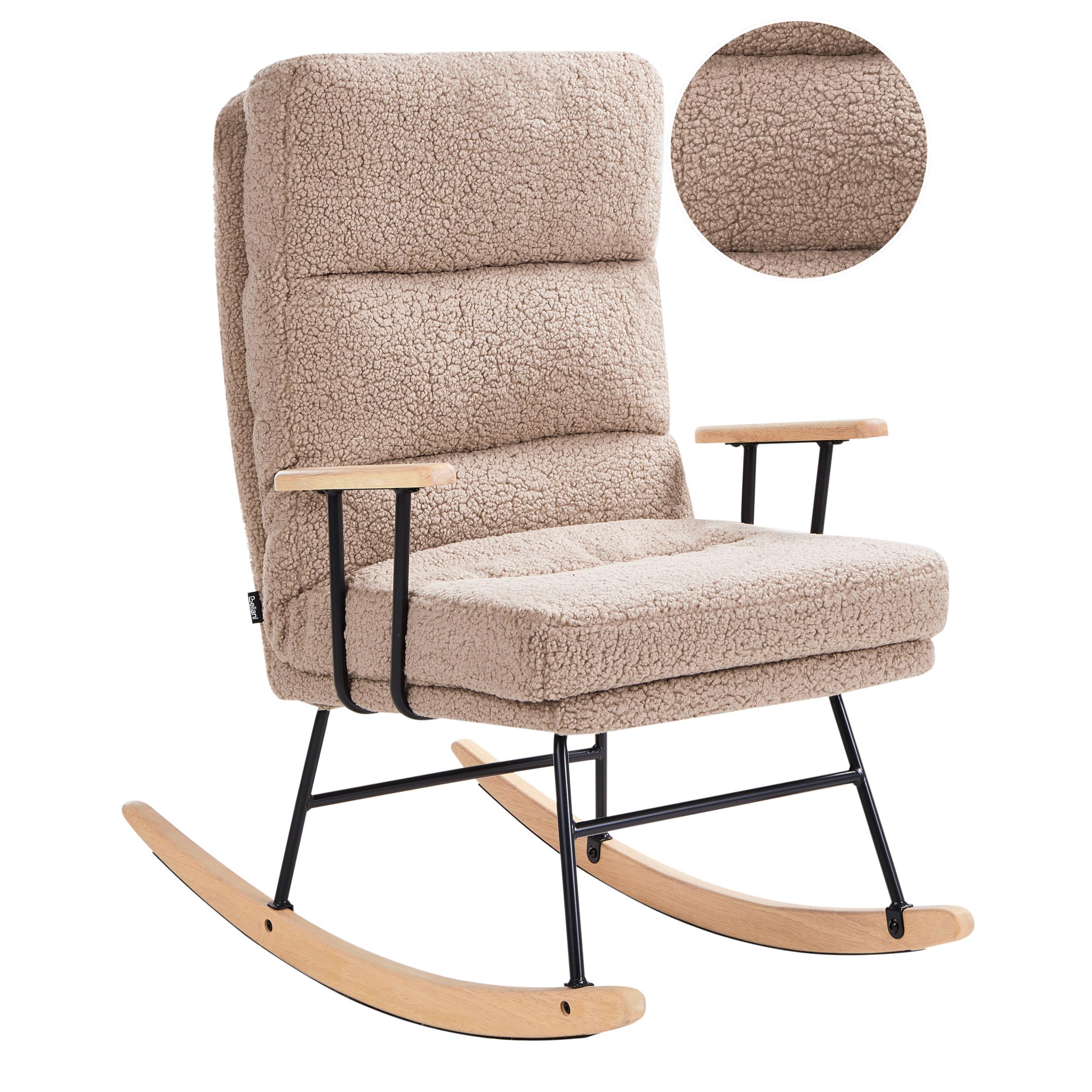 SCHAUKELSESSEL Beige Eskelin - Beige/Schwarz, Textil (58/103/97cm) - Beliani