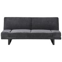 SCHLAFSOFA 2-Sitzer Chenillegewebe Schwarz York - Schwarz, Textil (190/81/89cm) - Beliani