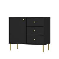 KOMMODE TORINO 84/74/41 cm mit 3 Schubladen 1 Türen Graphitfarben - Graphitfarben, Holzwerkstoff (84/74/41cm) - MASSENO