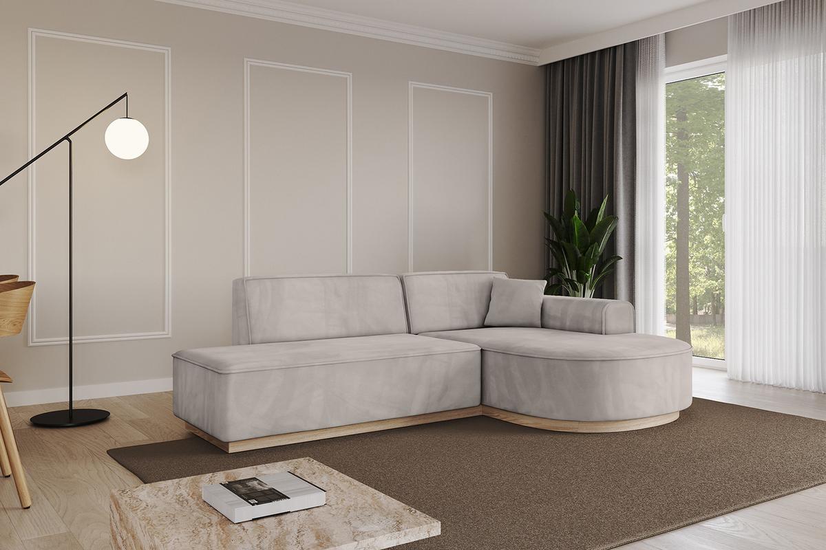 ECKSOFA Ottomane Rechts ARRIO-L1 - 243x171x83 cm Hellbraun - Hellbraun, Holzwerkstoff/Textil (243/171cm) - ALTDECOR