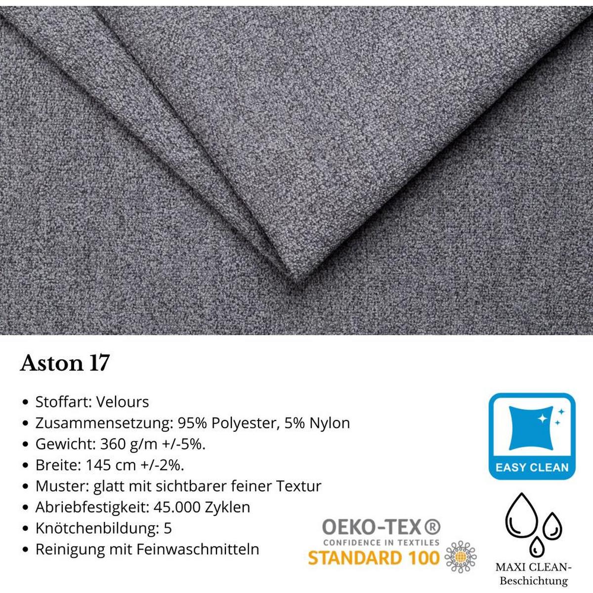 ECKSCHLAFSOFA Draco mit Schlaffunktion, links, Dunkelgrau - Dunkelgrau/Silberfarben, Textil/Metall (267/186cm) - Beautysofa
