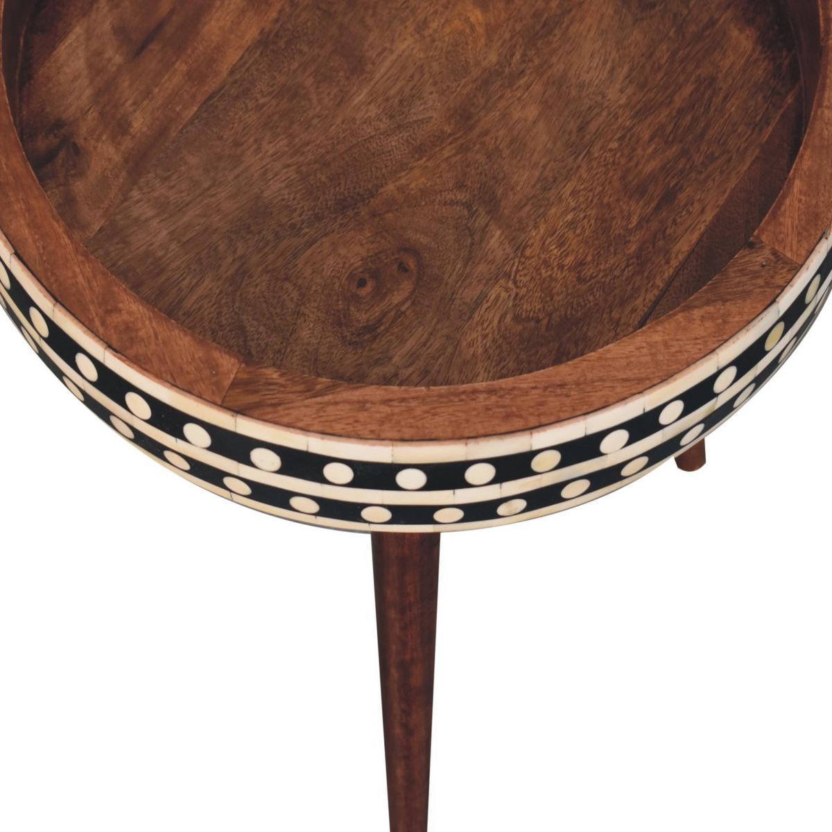 BEISTELLTISCH mit Muster in Honig-Karamell - Braun, Holz (40/40/40cm) - Artisan Furniture