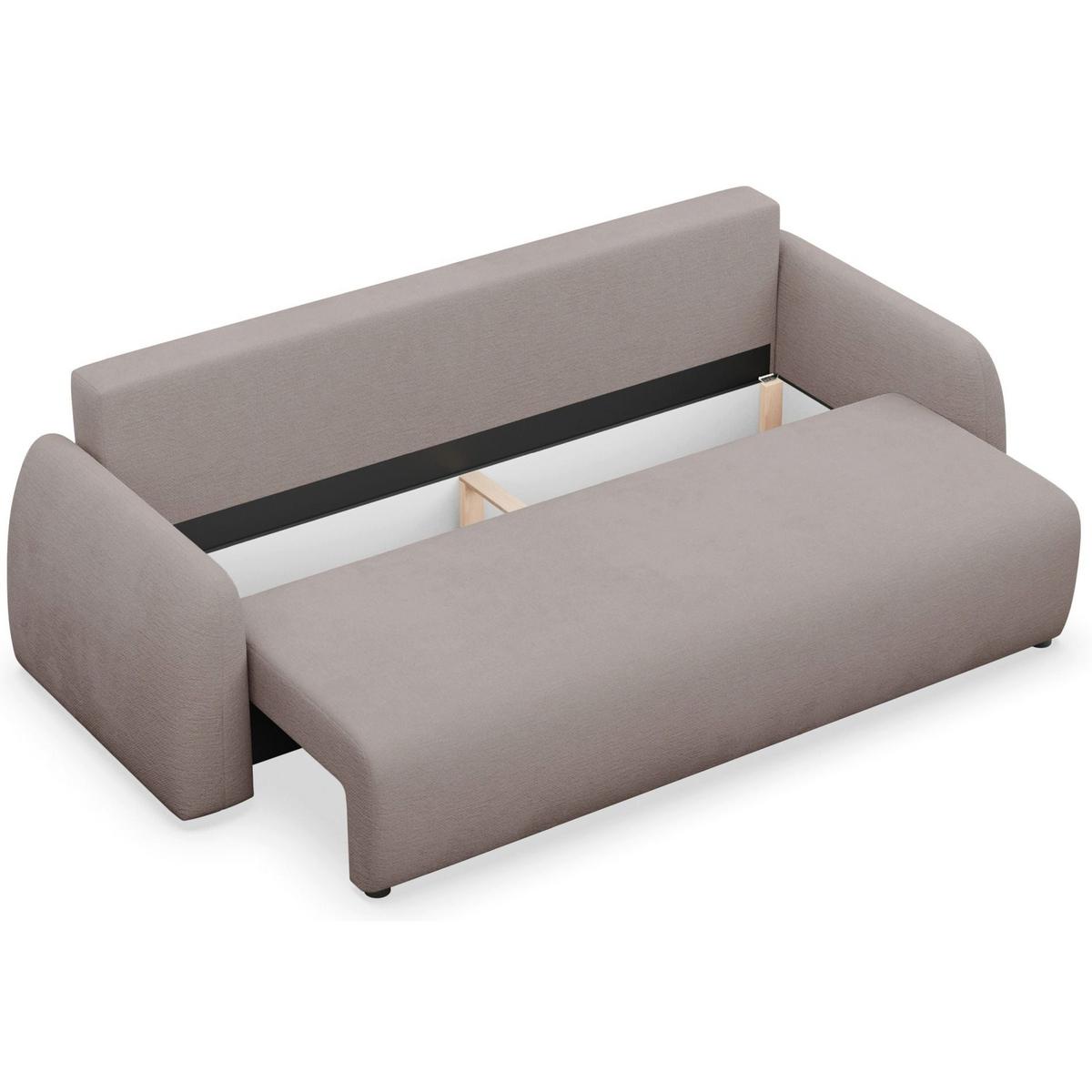 3-SITZER SOFA Nubelle Dunkelbeige Chenille-Bezug, wasserabweisend - Greige/Schwarz, Kunststoff/Textil (244/85/93cm) - Selsey