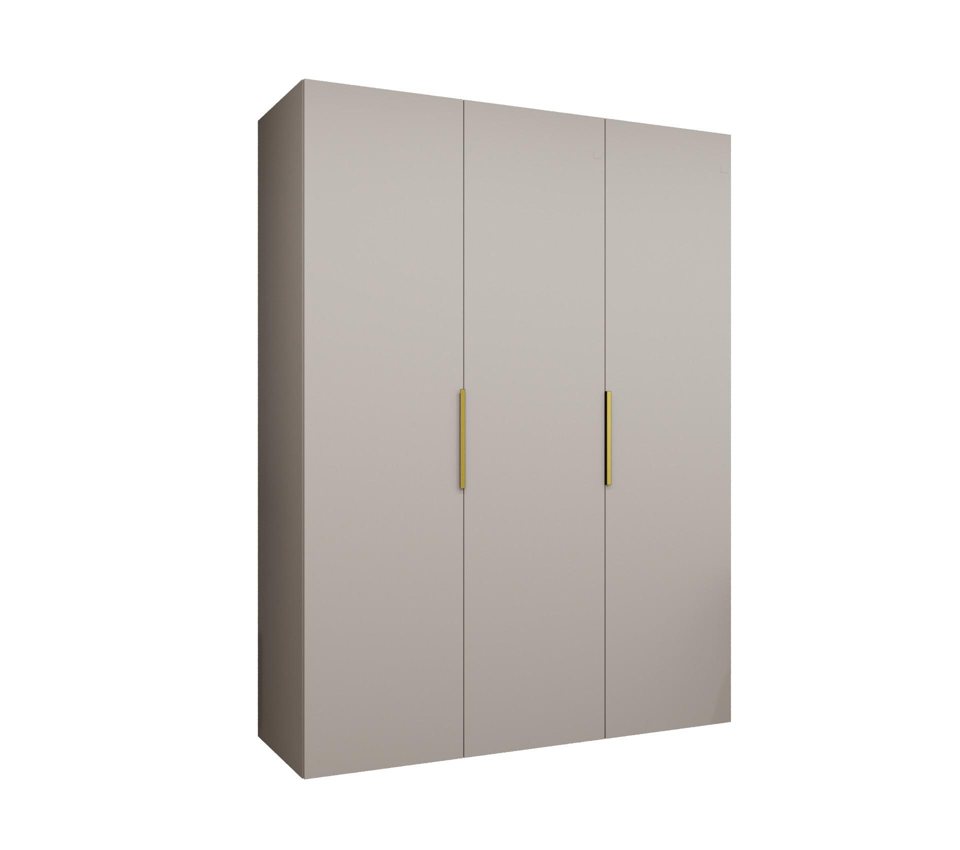 DREHTÜRENSCHRANK 202/150/52 3-türig - Kaschmir/Goldfarben, Holz (150/202/52cm) - MÖBEL KRYSPOL