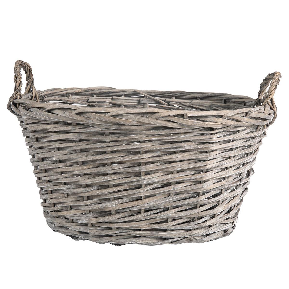 WEIDENKÖRBE JUNAN 3er Set grau - Grau, Naturmaterialen (46/25/37cm) - CARO-Möbel