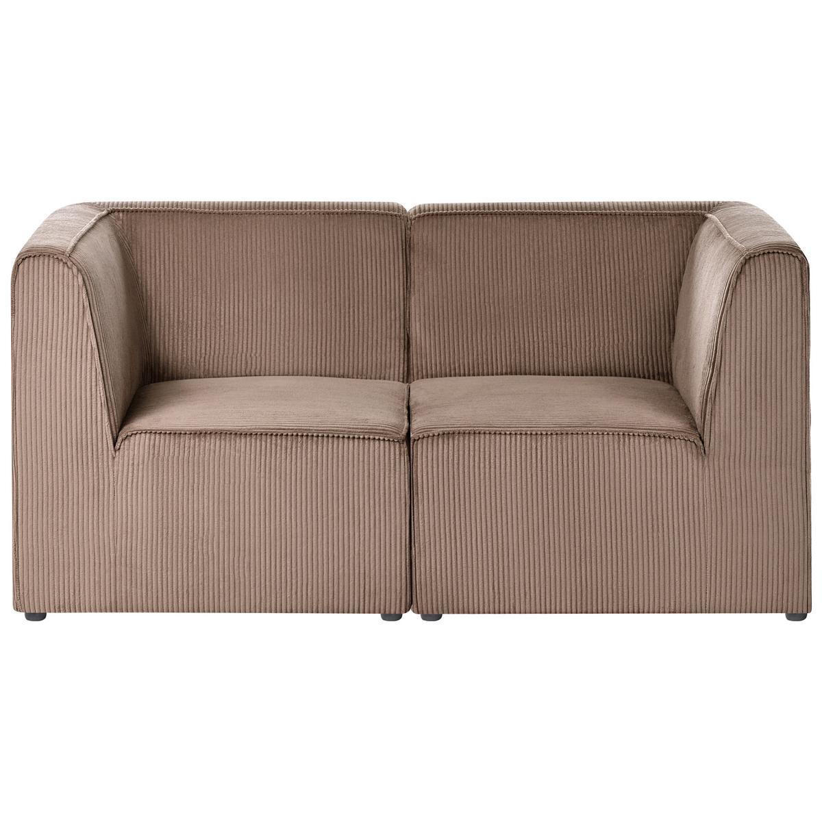 MODULSOFA 2-Sitzer Sandbeige Cord Lemvig - Sandfarben/Beige, Textil (166/78/83cm) - Beliani