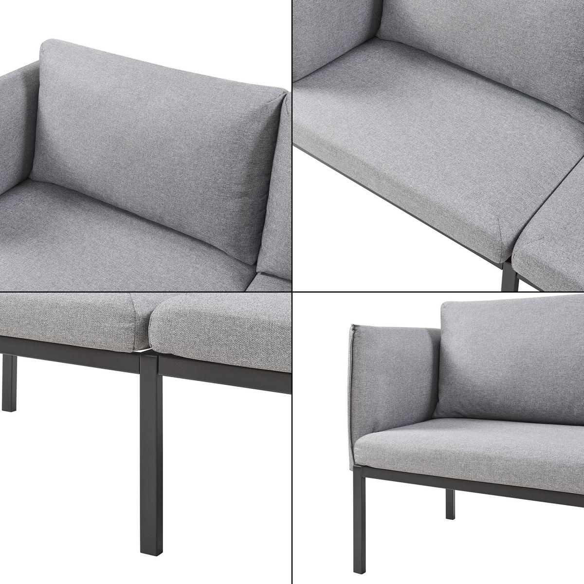 2-SITZER-SOFA Kamar - Grau, Holz/Textil (158/69/63.5cm) - [en.casa]