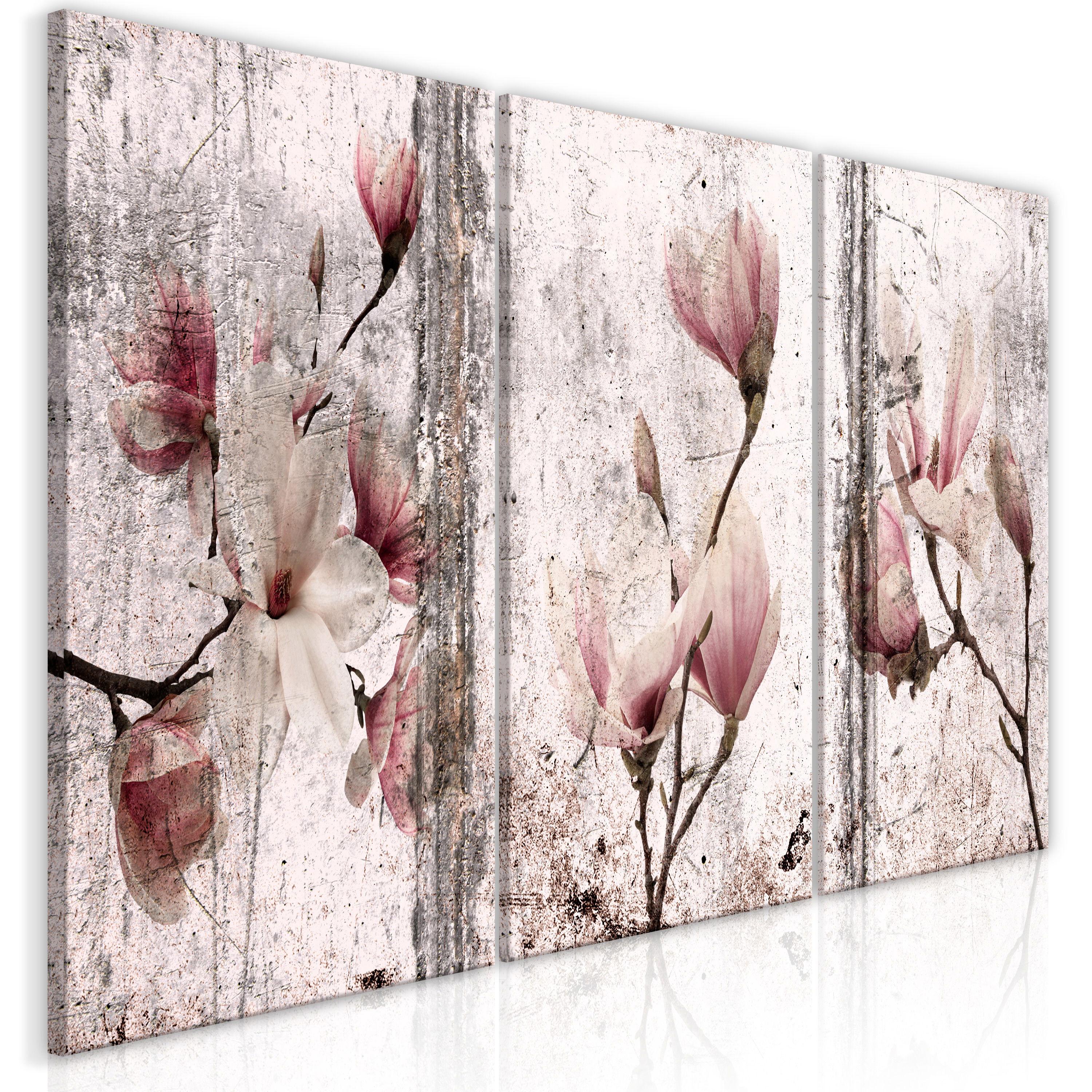 KUNSTDRUCK Rosa 120/60 cm - Pink/Grau, Textil (120/60cm) - KUNSTLOFT