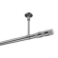 GARDINENSTANGE Sonette Mavell 360 cm (geteilt in 2 x 180 cm), 1-läufig, 20 mm Ø Chrom - Chromfarben/Weiß, Metall (360cm) - INTERDECO