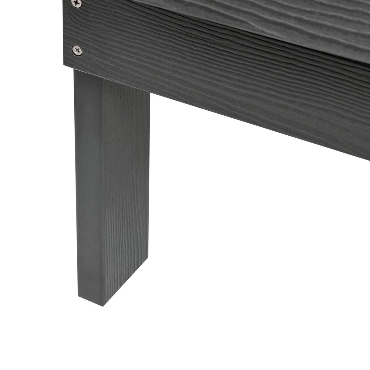 GARTENBANK 125 cm Dunkelgrau Adirondack - Dunkelgrau/Grau, Kunststoff (125/91/73cm) - Beliani