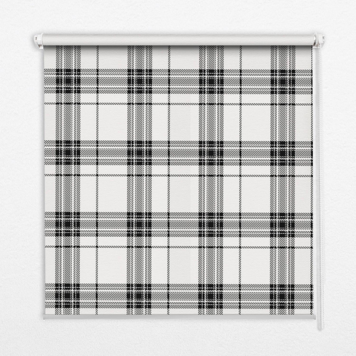 INNENROLLO - Fensterrollo - Rollo - 90x180 cm - Graues Tartan - Grau, Kunststoff (90/180/0.5cm) - TULUP