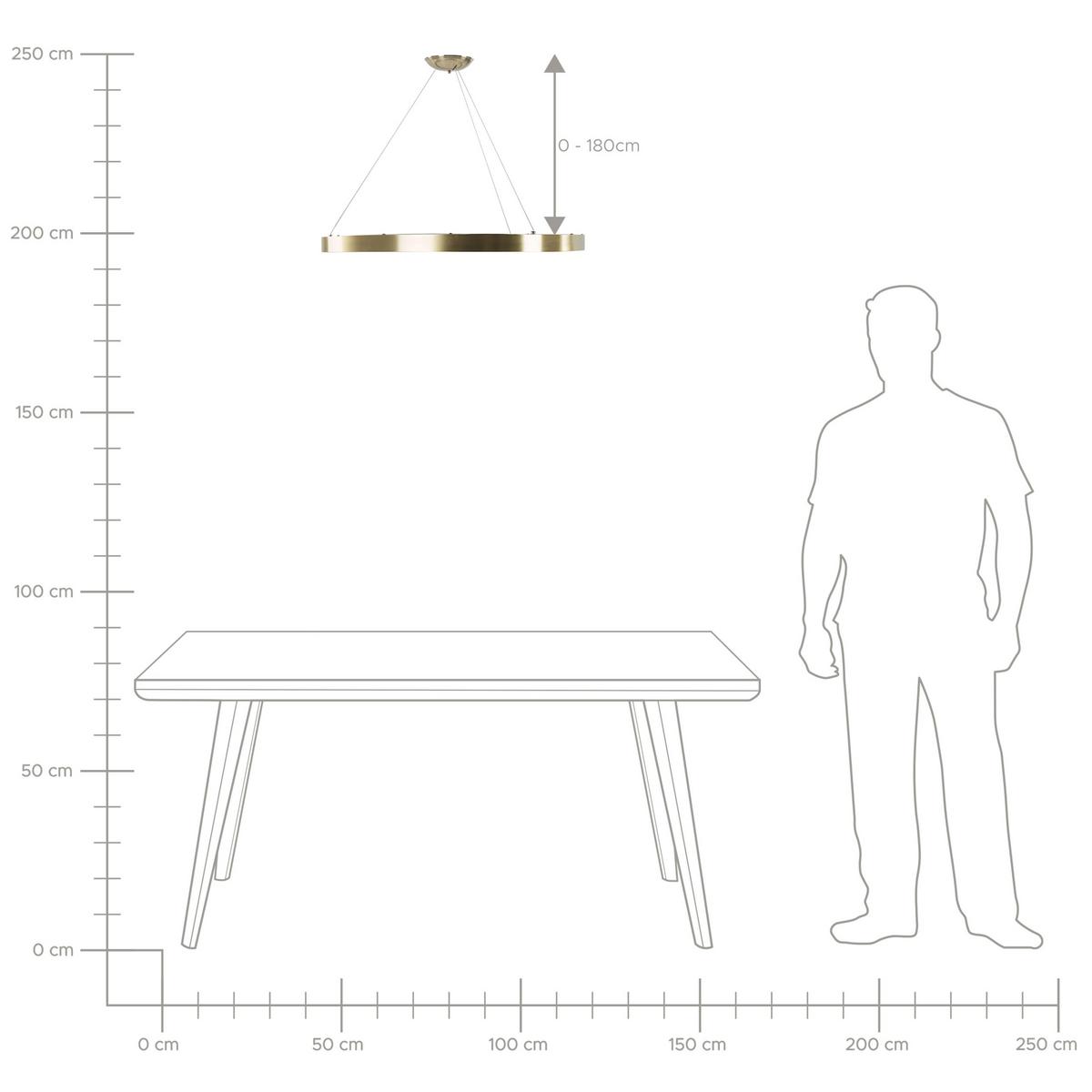 HÄNGELEUCHTE Kraburi 61/61/180 cm - Goldfarben, Kunststoff (61/61/180cm) - Beliani