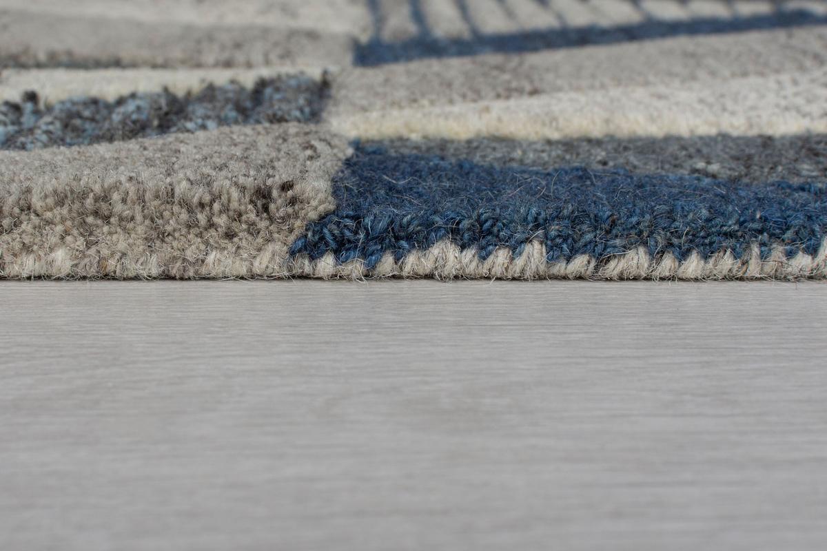 TEPPICH aus Wolle ESK in Blau, geometrisch, 160 x 230 cm - Blau, Textil (160/230cm) - KADIMA DESIGN