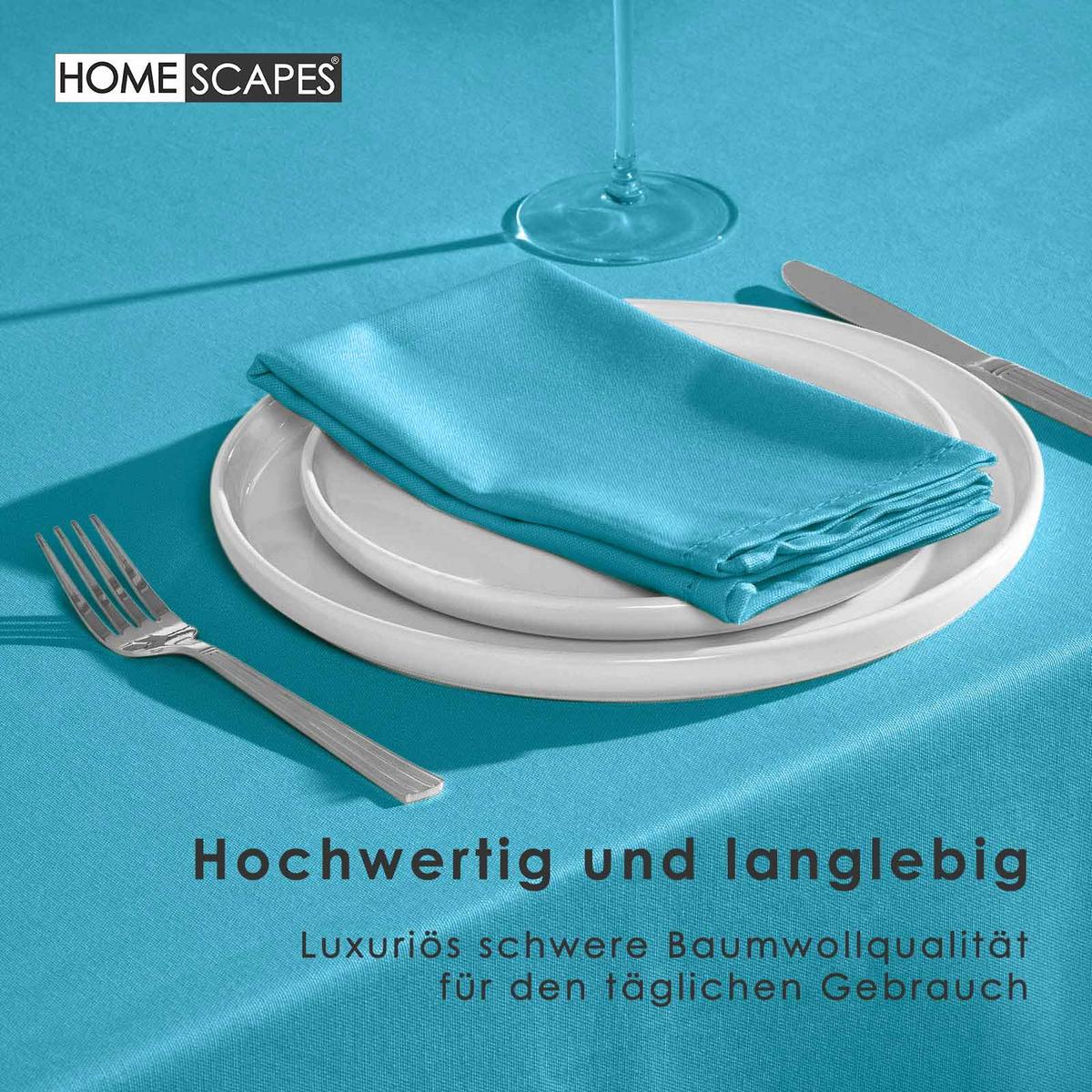 TISCHDECKE hellblau 137/178 cm, 100% Baumwolle - Hellblau, Textil (137/178cm) - Homescapes